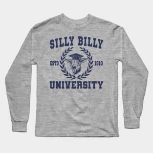 Silly Billy University Funny Meme Goat Pun Long Sleeve T-Shirt